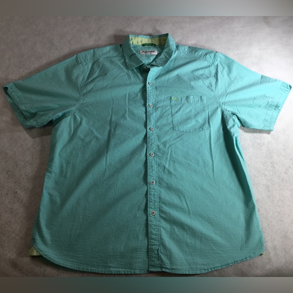 Tommy Bahama Nova Wave Short Sleeve Button-Down Shirt - Aqua Teal SZ XL